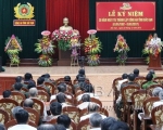 Thiếu tướng Ma Văn Lả - GĐ Công an tỉnh đọc diễn văn kỷ niệm 20 năm ngày tái thành lập Công an tỉnh Bắc Kạn