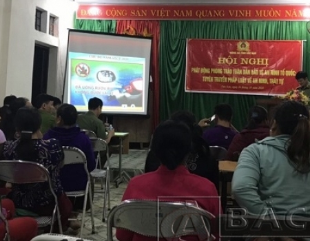 Phát động phong trào toàn dân bảo vệ an ninh Tổ quốc, tuyên truyền pháp luật về an ninh, trật tự tại xã Tân Sơn.
