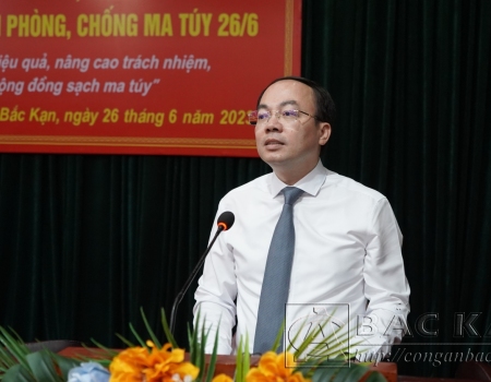 Đồng chí Nguyễn Đăng Bình - Chủ tịch UBND tỉnh phát biểu tại hội nghị