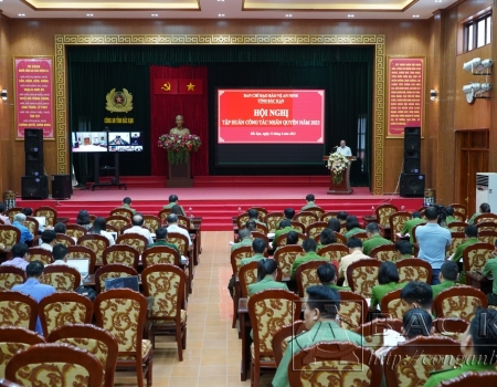 Đồng chí Nguyễn Đăng Bình - Chủ tịch UBND tỉnh, Trưởng Ban Chỉ đạo Bảo vệ an ninh tỉnh phát biểu tại hội nghị