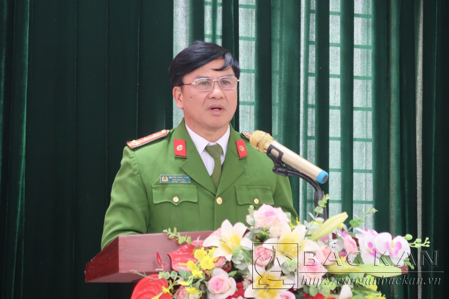Đại tá Nguyễn Thanh Tuân phát biểu tại Hội nghị