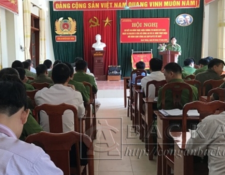 Công an huyện Bach Thông tổng kết việc thực hiện thông tư quy định về tổ chức, hoạt động của Công an xây dựng phong trào và phụ trách xã về an ninh trật tự