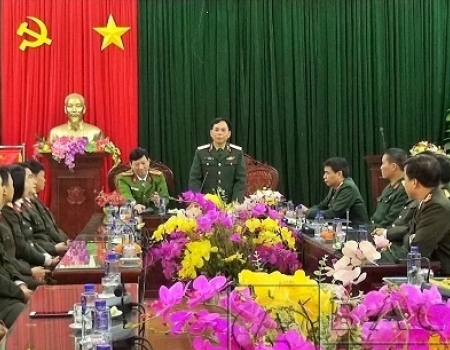 Thiếu tướng Lê Anh Tuấn, Phó Tư lệnh Quân khu I chúc tết CBCS Công an tỉnh Bắc Kạn
