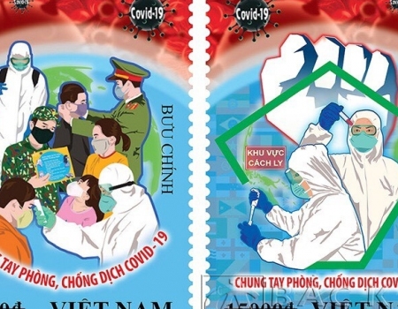 Bộ tem “Chung tay phòng, chống dịch COVID-19”