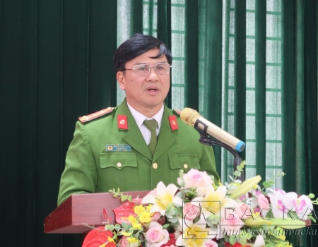 Đại tá Nguyễn Thanh Tuân phát biểu tại Hội nghị