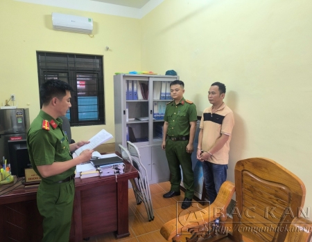 Cơ quan CSĐT thi hành Lệnh bắt bị can để tạm giam đối với đối tượng Đoàn Đắc Trung