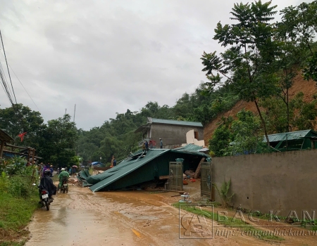 Căn nhà bị đổ sập hoàn toàn