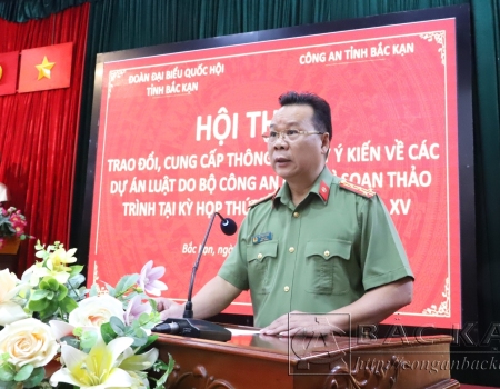 Đại tá Hà Văn Tuyên, Uỷ viên Ban Thường vụ Tỉnh uỷ, Giám đốc Công an tỉnh phát biểu khai mạc