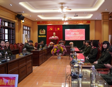Các đại biểu tham dự Gặp mặt tại điểm cầu Công an tỉnh Bắc Kạn