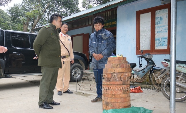 Đối tượng Ngô Văn Sỉ cùng tang vật đã được bàn giao cho lực lượng kiểm lâm xử lý