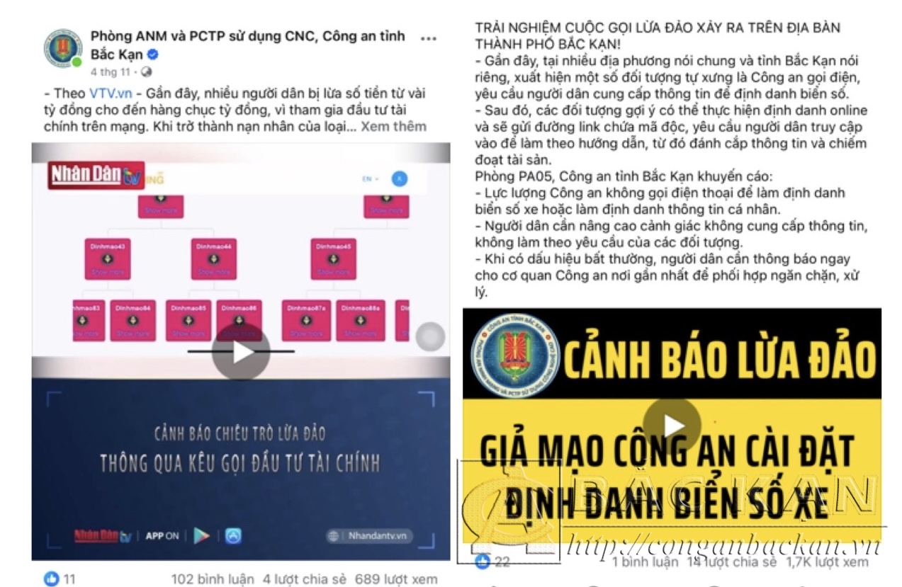  “Bản tin số về an ninh mạng và phòng chống tội phạm công nghệ cao” được đăng tải trên fanpage facebook “Phòng ANM và PCTP sử dụng CNC, Công an tỉnh Bắc Kạn”.